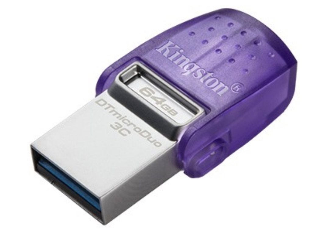 USB Flash KINGSTON DataTraveler microDuo 3C (64GB, 200MB/s, USB-A + USB-C, OTG, Pen Cap Design)-3